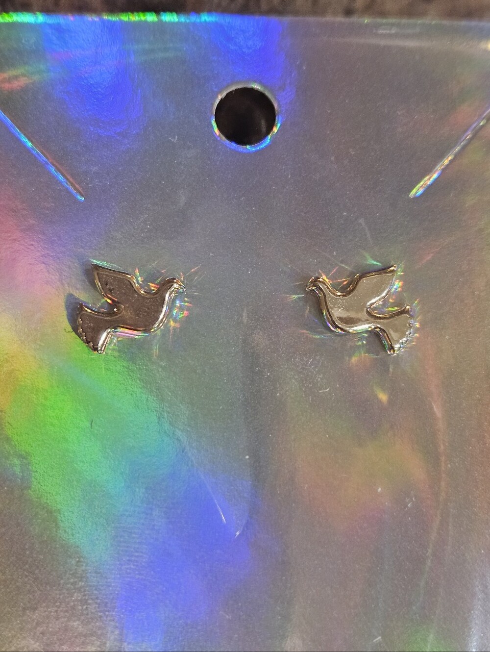 Gold Color Dove Bird Stud Earrings